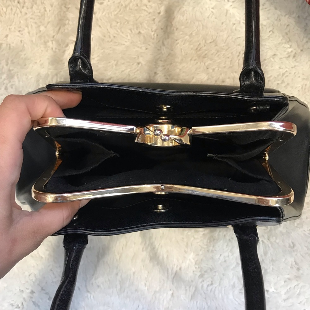 Cromia | Authentic Black Italian Leather Handbag - Picture 6 of 8